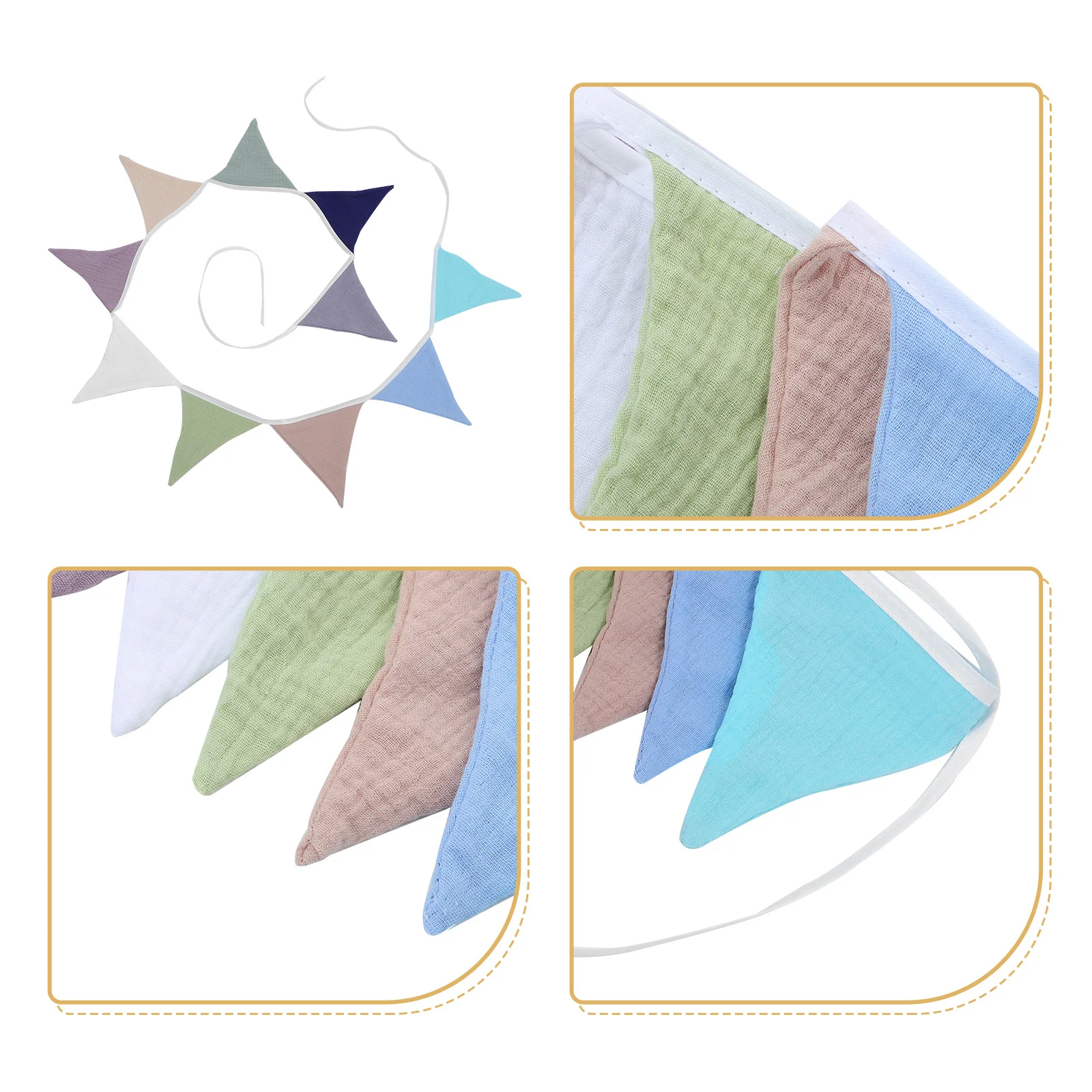 

Triangle Banner Cloth Hanging Flags Bunting For Birthday Party Baby Shower Wedding Holiday Celebration Party Supplies
