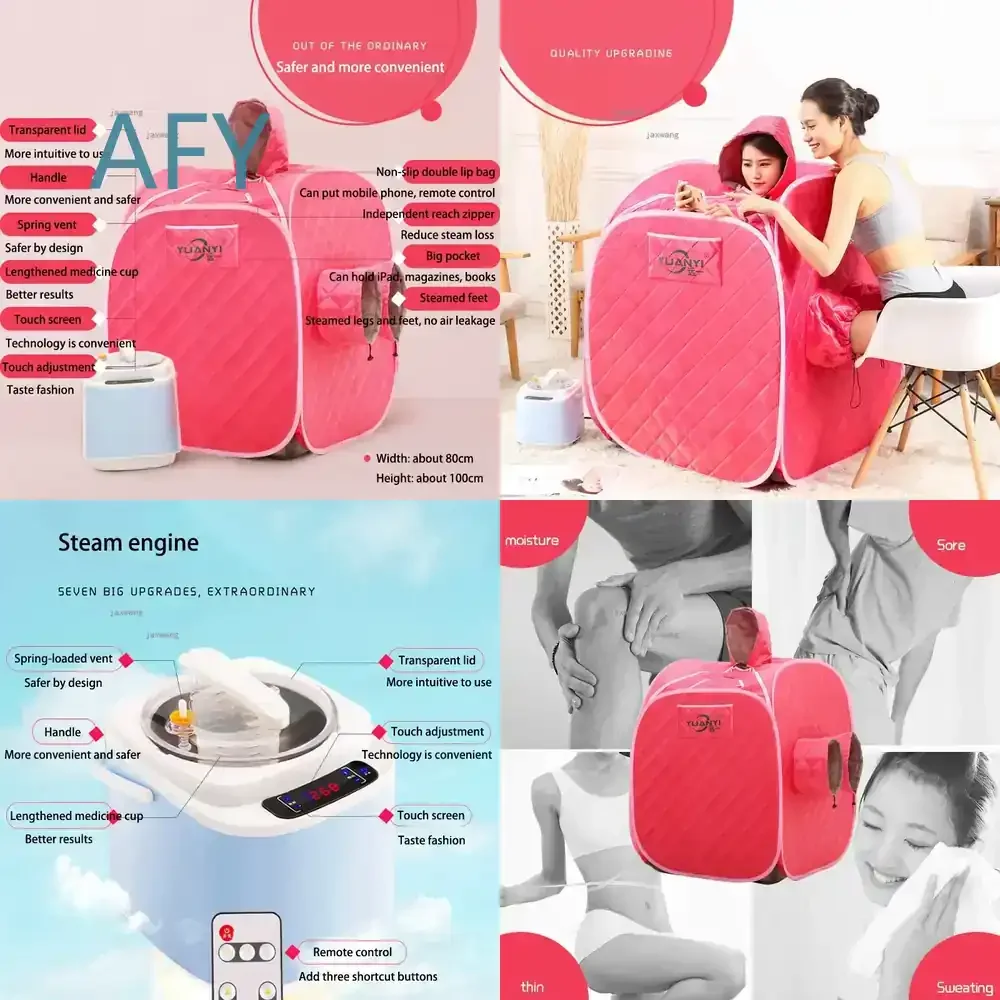 Full Body Double Steam Sauna Box for Household Use Portable Folding Sweat Steaming Room Fumigation Machine Steamed Feet Cabin