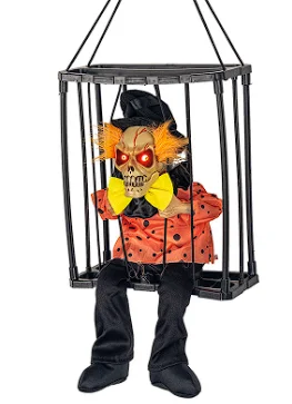 Halloween hanging ghost toy prisoner cage ghost electric glow sound can be hung back