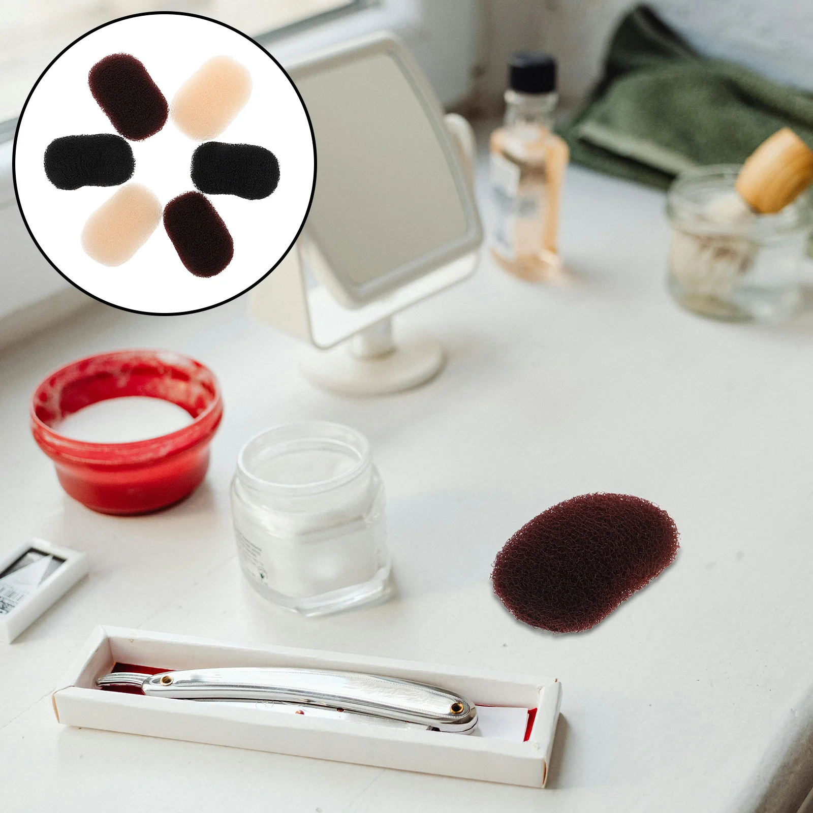 

6Pcs Hair Volume Booster Puff Hair Head Cushion Invisible Bump Up Clip Root Lifter Insert Styling Pad for Women