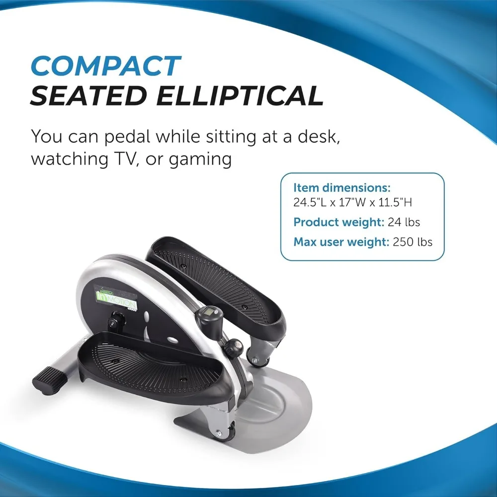 Inmotion E1000 Compact Strider - Seated Elliptical with Smart Workout App - Foot Pedal Exerciser for Home Workout