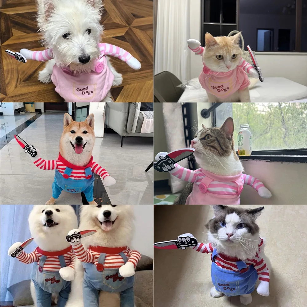 Dog Cosplay Costume For Small Medium Large Dogs Cats Halloween Party Dress Outfits Cute Dog Jacket Labrador Bulldog Pet Clothes view 5