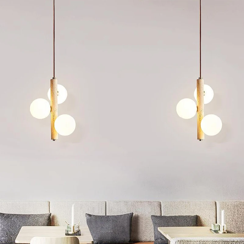 الأصلي الخشب الأصفر كهف حجر مطعم قلادة الخفيفة، الرجعية الأصفر النفط السرير اللوح الأمامي مصباح زجاجي بيت الضيافة #4