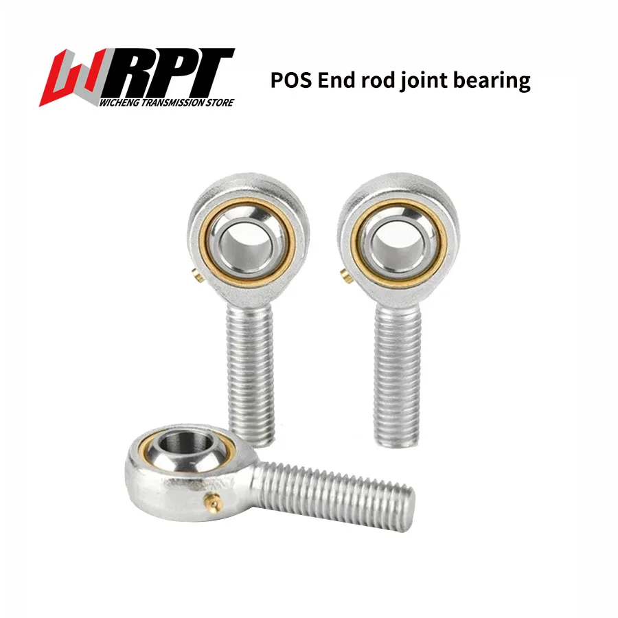 Rod End Joint Bearing POS5-POS30 Domestic Fisheye With Grease Nipple Universal Rotation Threaded Metric Spherical Plain Bearing