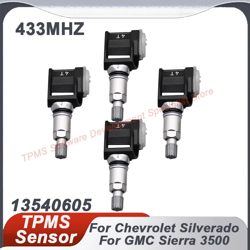 

1/4PCS Tire Pressure Monitoring Sensor For GMC Sierra 3500 Chevrolet Camaro Silverado 3500 TPMS Sensor 13540605 433MHZ