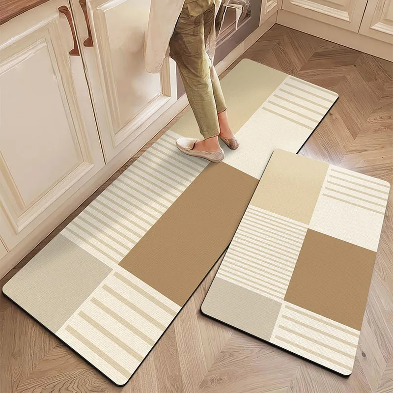 

Fashion Minimalism Striped Kitchen Floor Mat Long Strip Runner Rugs Oil-proof Waterproof Non-slip Kitchen Carpet Home Decoration