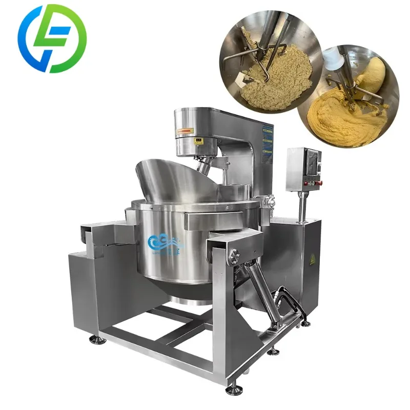 Customize Capacity Cream Puff Filling Automatic Planetary Industrial Cooking Pot Custard Paste Caramel Sauce Gas Cooking Mixer