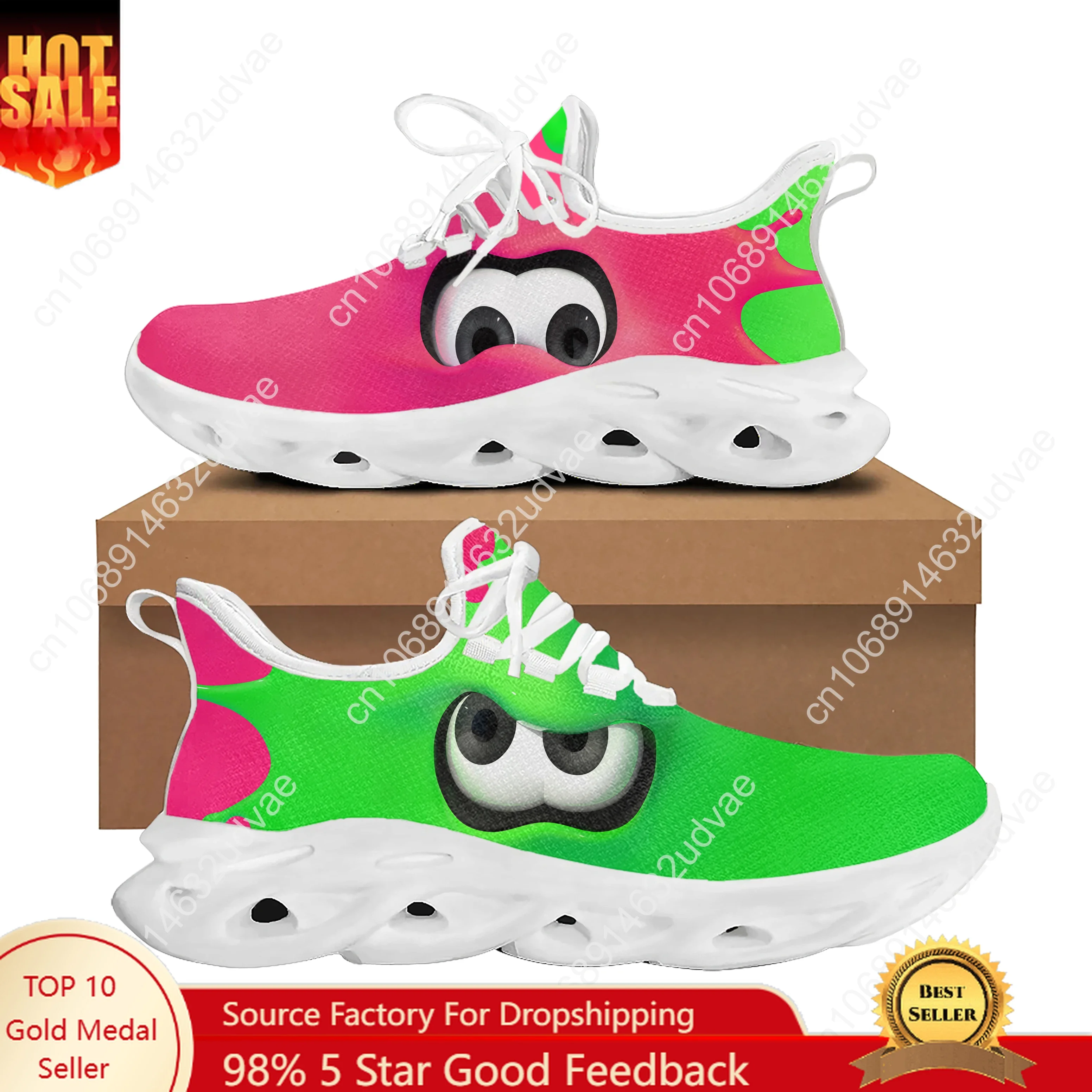 

Splatoons Flats Sneakers Mens Womens Teenager Sports Running Shoes High Quality Cowboy Cartoon Custom Lace Up Mesh Footwear