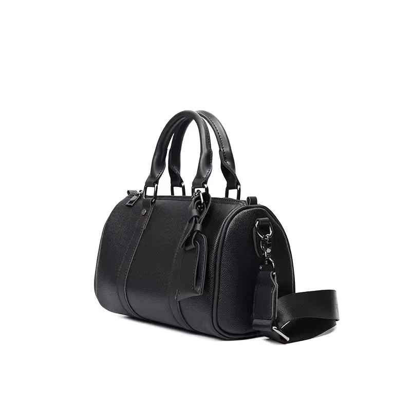 Luxury Men's Crossbody Bag New Fashion Design messenger's bag Men Soft PU Leather Male Shoulder Bags Barrel Shaped Handbag Bolsa view 2