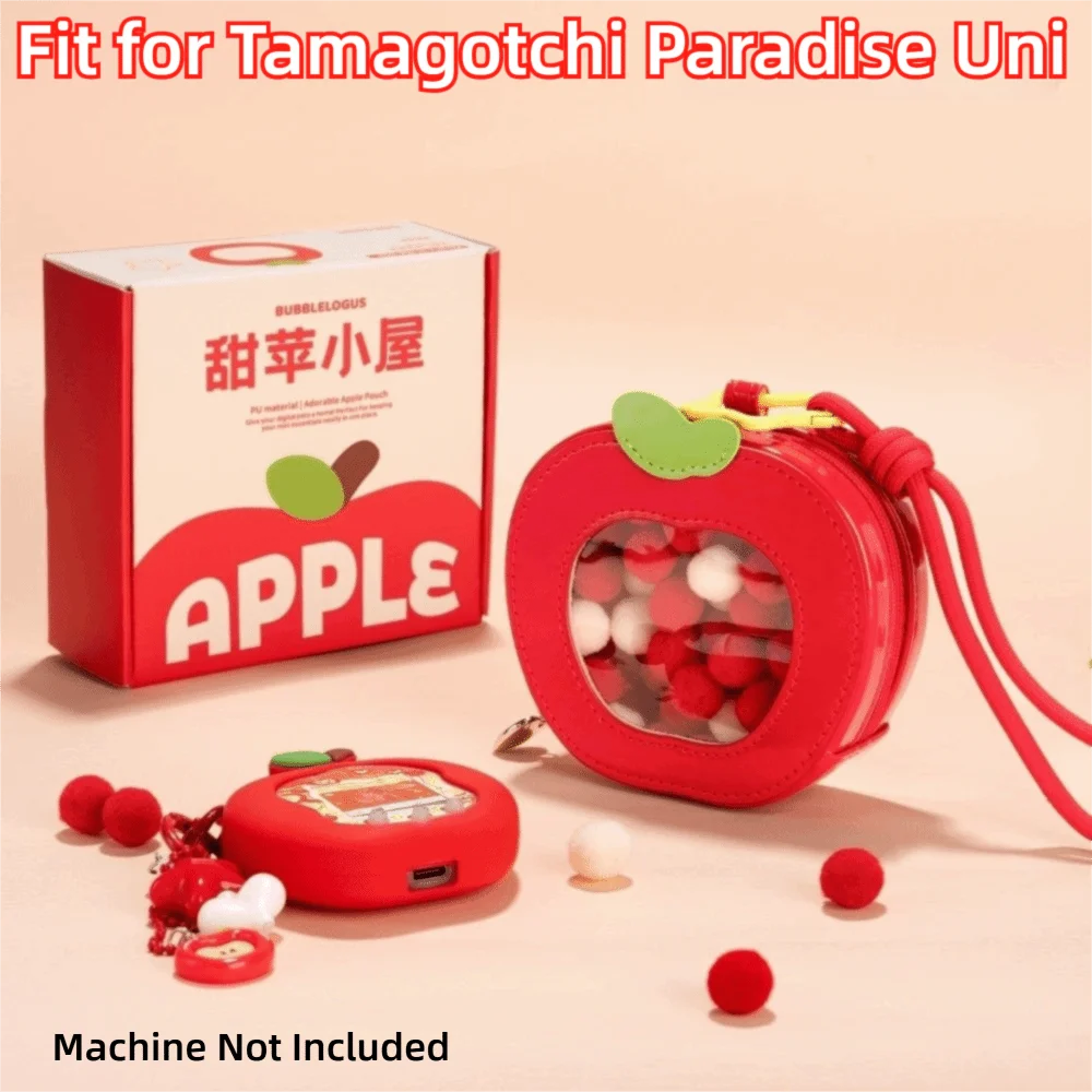 ギフト-pu-ビジペインポーチ-かわいいフルーツ柄ストラップ付き収納バッグ-ペットマシン収納バッグ-タマゴッチパラダイスユニ用