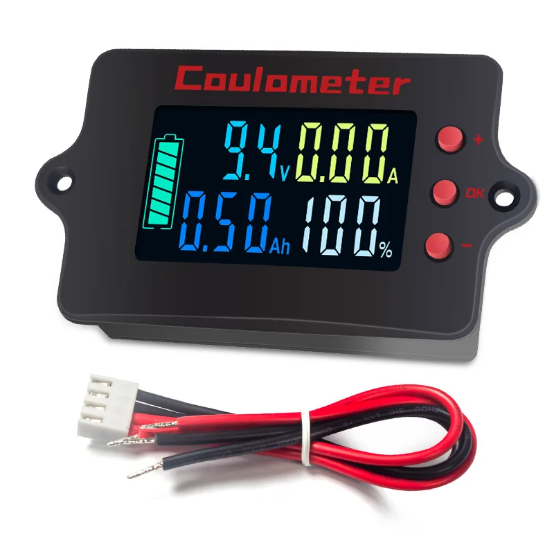 Peacefair PZEM-037 Battery Capacity Tester 10A Current Voltage Monitor Coulomb Counter Display Li-ion/Lead-acid Batteries 120V