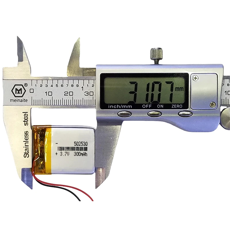 502530 3.7V 300mAh Slim Lithium Polymer Battery, Perfect for Compact Smart Wearables and Mini Electronic Devices 502535 502540