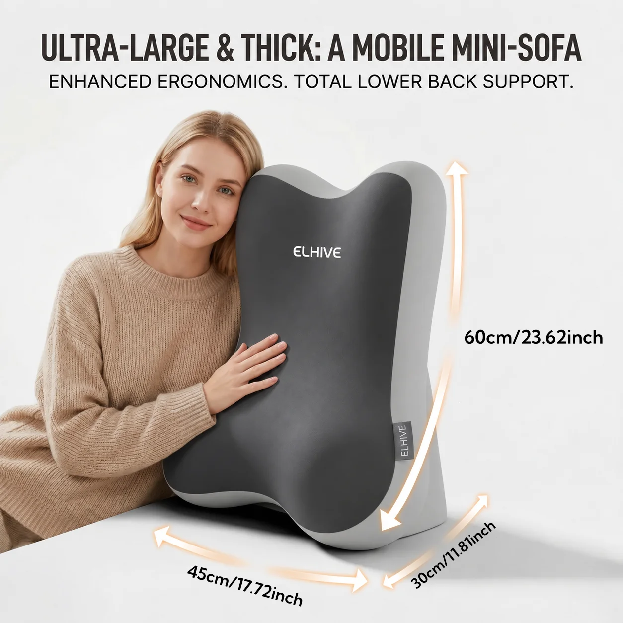 A multi-functional lumbar support suitable for both gaming and relaxation, with anti-slip and elevation features
