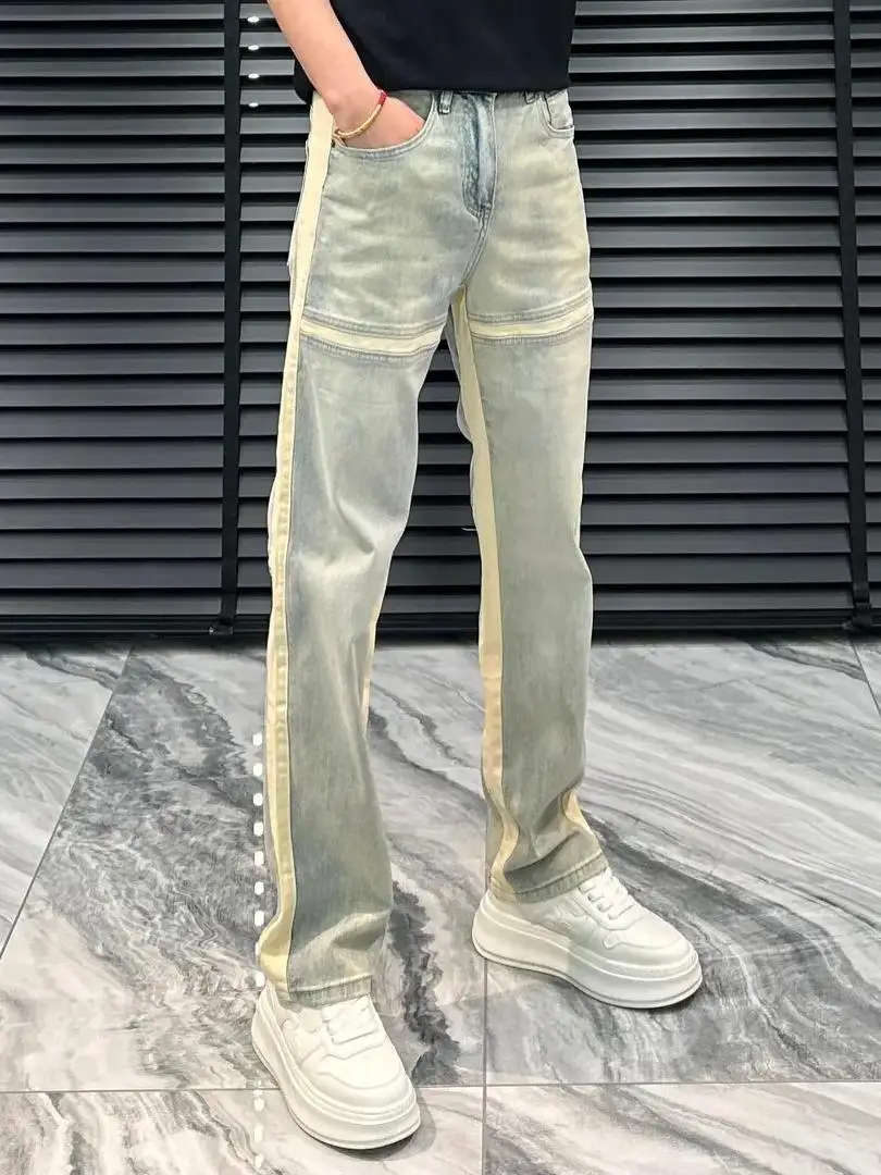 

New Spring Autumn Men's Casual Comfortable Faionable Versatile Straight Leg mid Waist Zipper Jeans Quali Denim Anti-Bacte...