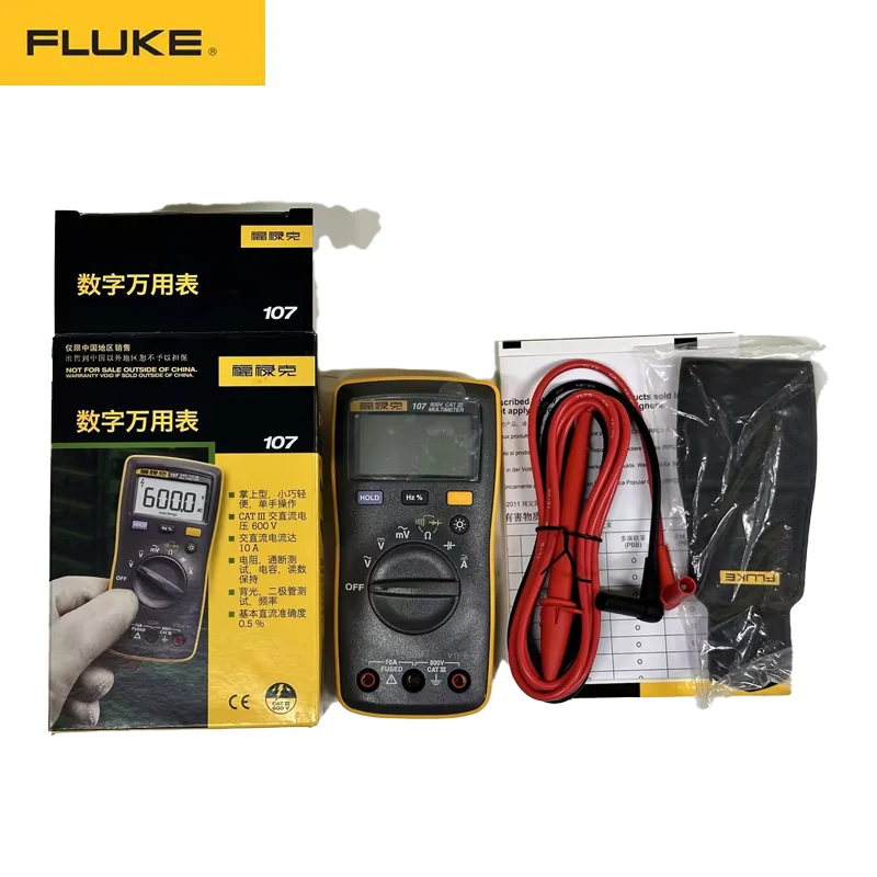 FLUKE 107/106/101/101kit Multimeter Professional Auto Range Digital Tester AC/DC Digital Automatic Voltage Current Multimeter