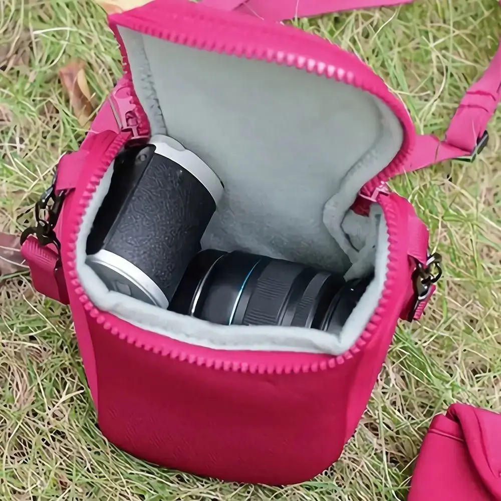 

Portable Waterproof Camera Bag Compact Shoulder Strap Camera Video Bag Lightweight Durable Storage Pouch Photography