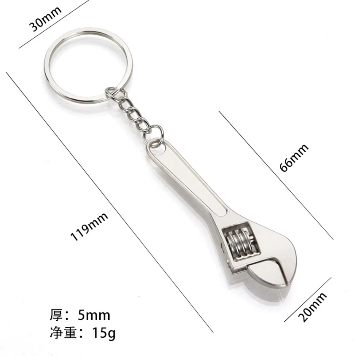 Mini simulation practical tool keychain metal wrench pliers key pendant creative men's key gift