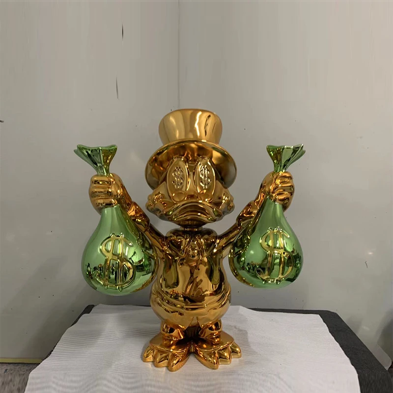 Customized Famous  Wholesale Electroplating Colorful Fiberglass Duck Statue Cartoon Game Figure Art Fiberglass Popeye Monopoly - view 3