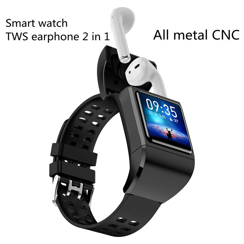 

G36 New Smart Watch TWS Bluetooth Headset 2 In 1 Full Touch Screen 1.3 Inch Waterproof Sports Fitness Men Wristband Heart Rate