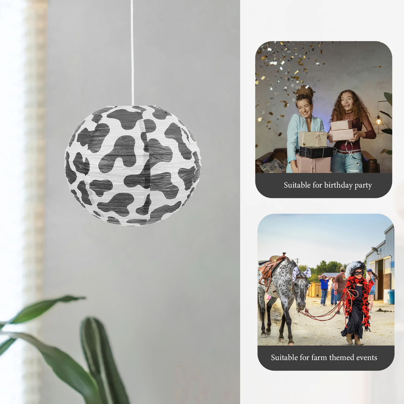 

Cow Party Decorations 30cm Farm Cow Paper Lanterns Barnyard Western Cowboy Party Hanging Lanterns Birthday Baby Shower Supplies