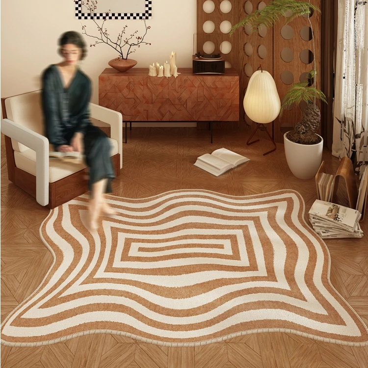 Imagem -04 - Tapete Antiderrapante Irregular de Pelúcia para Casa Decoração de Sala de Estar Luxuosa Tapete Grosso Lounge Rug Grande Área Quarto Luz