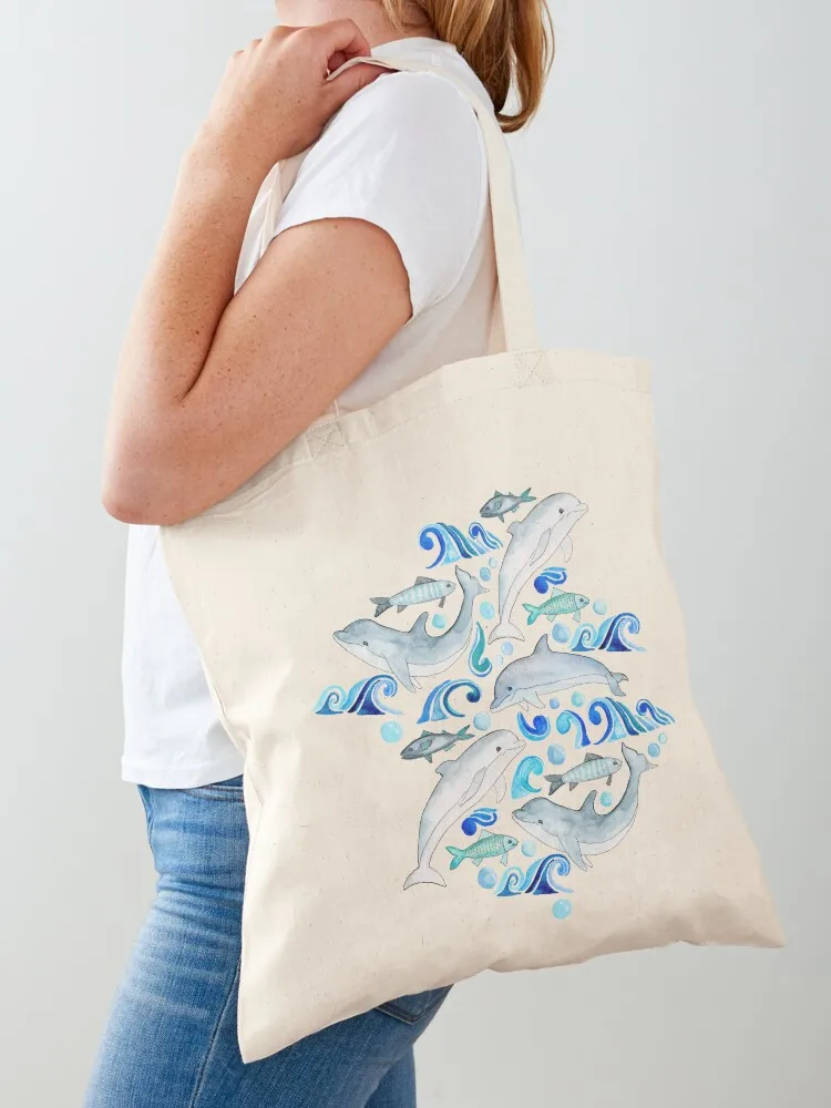 

Dolphin Frolic Tote Bag sac pour femme sacs de shopping Canvas bag shopping cart bags