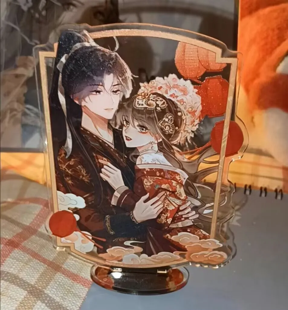 "دليل استراتيجية اللوتس الأسود" محيطي عالي المظهر "Mu Ziqi Ling Miaomiao" زخرفة علامة واقفة من الأكريليك