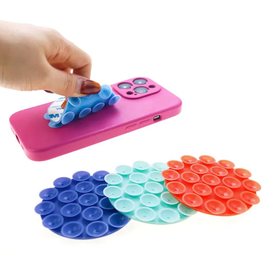 Silicone Suction Cup Phone Case Mount, Silicone Sugion Phone Grip | Sticky Double Sided Suction Phone Stand - Portable Glue Silicone Mobile Phone Stand With Strong Grip For Dashboard