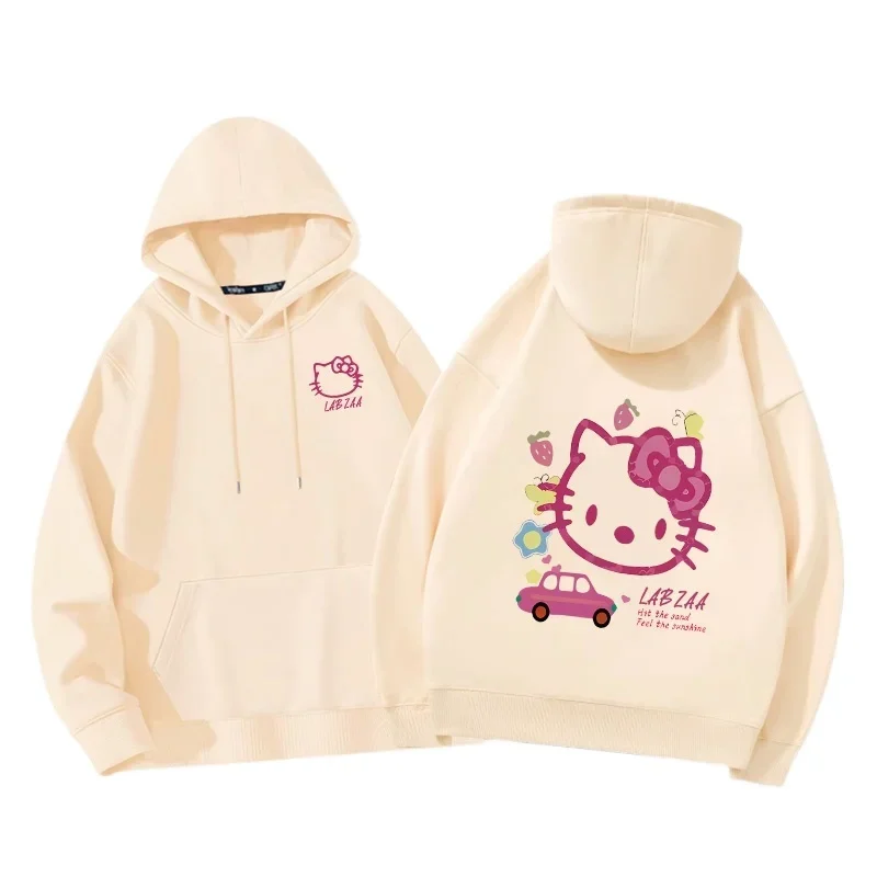 Hoodie Women\'s Hoodie Spring and Autumn 2024 New American Loose Hello KItty Hoodie Top Hoodie Coat