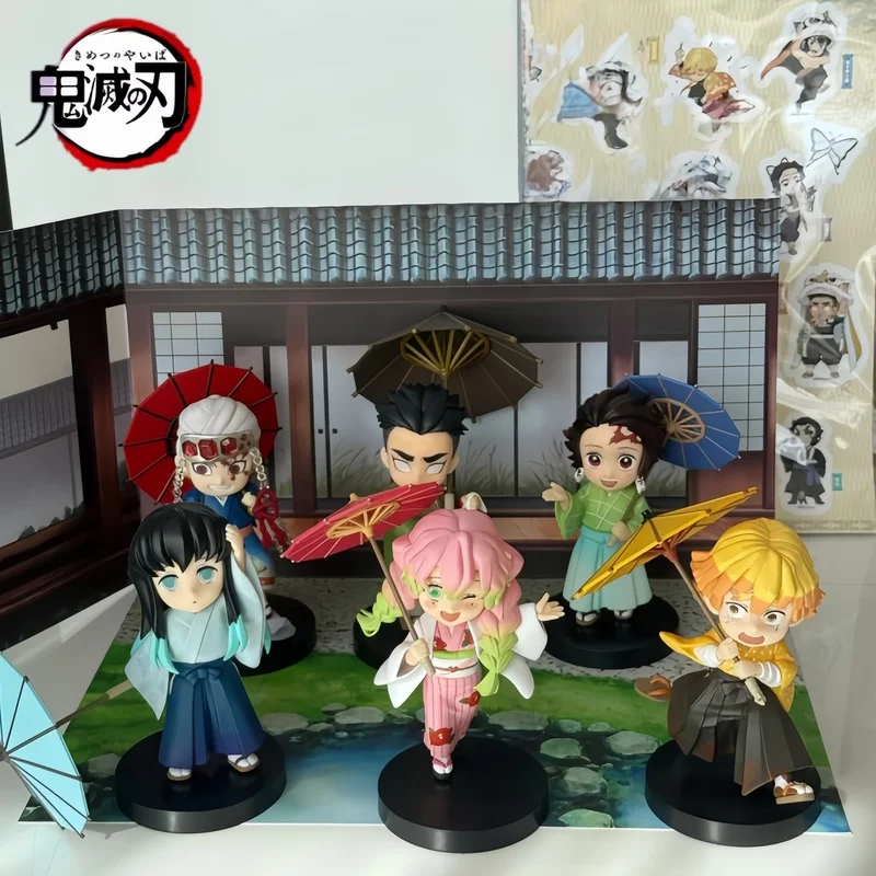 

Original In Stock Demon Slaye Demon Hunter Themed Rainy Season Series AB Style Blind Box Figurine Car Model Ornament Toys Gifts