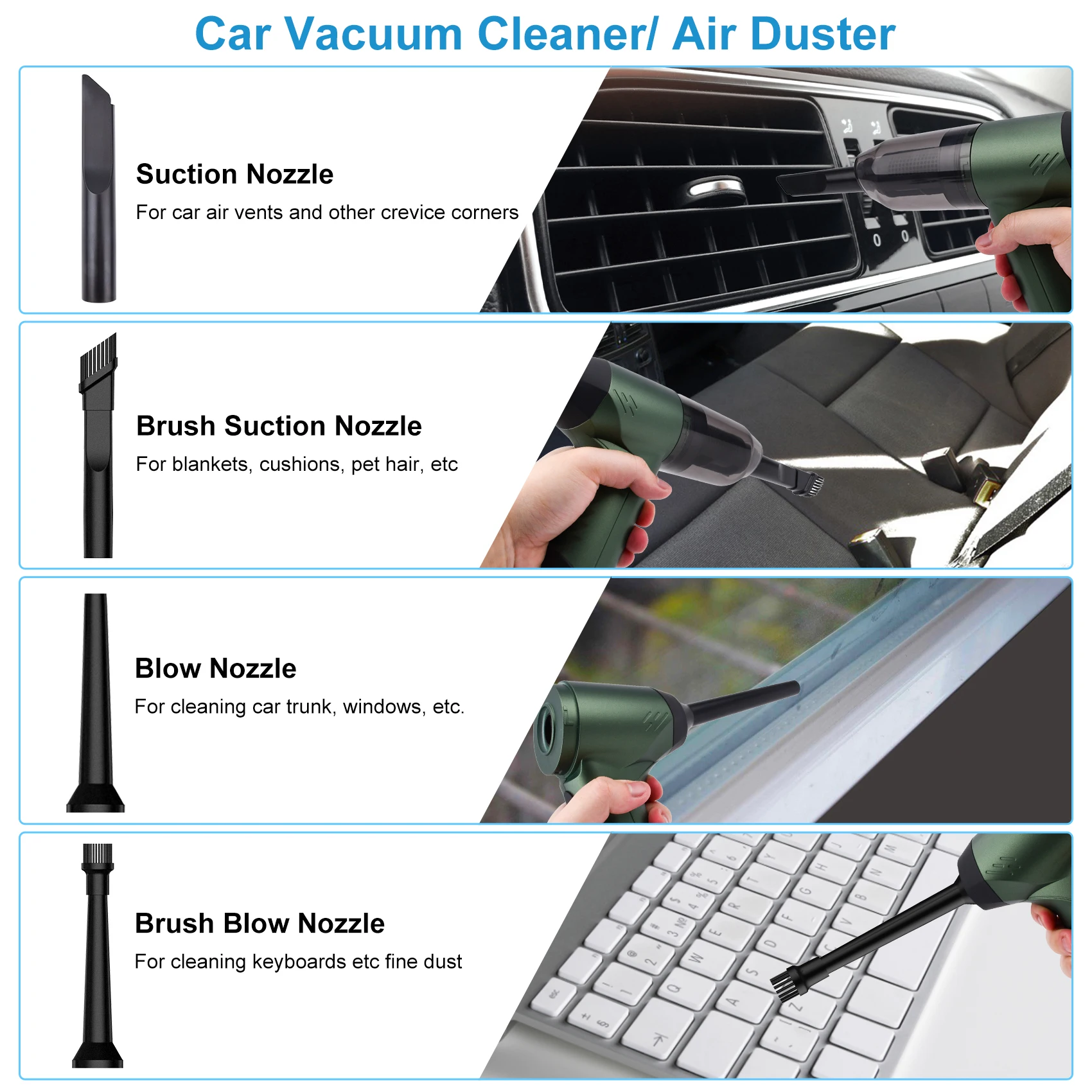 120000PA Wireless Handheld Car Vacuum Cleaner Car Home Cleaning Portable Mini Auto Vacuum Cleaners Car Accsesories For Vehicles