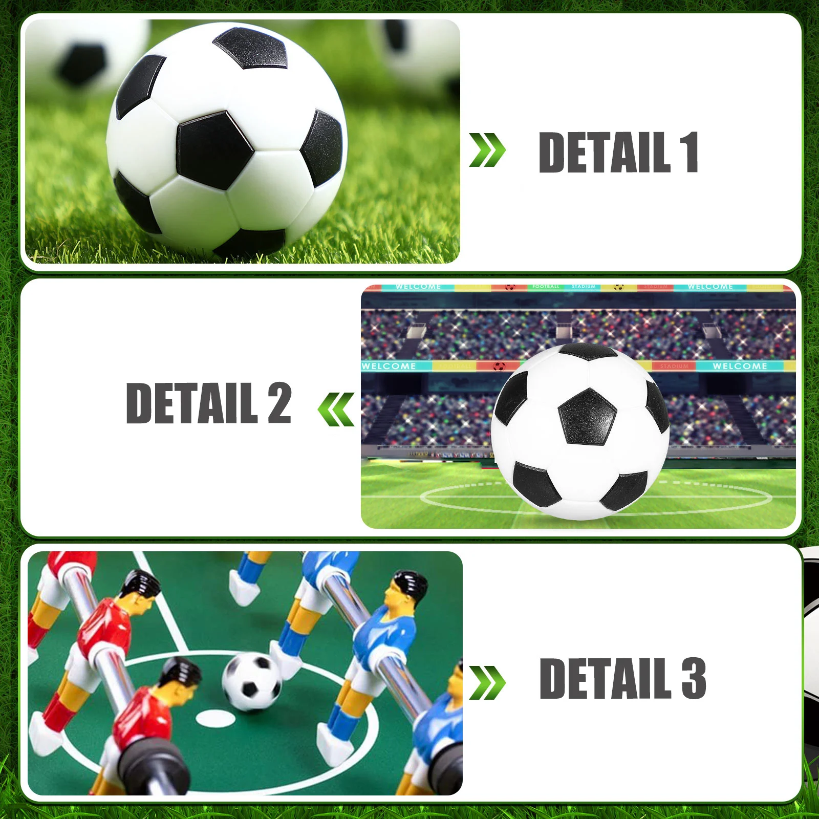 6Pcs 블랙 화이트 미니 축구 공 32mm ABS 재료 교체 테이블 축구 실내 게임 또는 축구 테마 파티