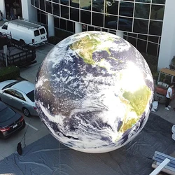 Oxford PVC Giant Inflatable Earth Globe Balloon With LED Lighting Planet Big World Earth Map Ball For Event Decoration