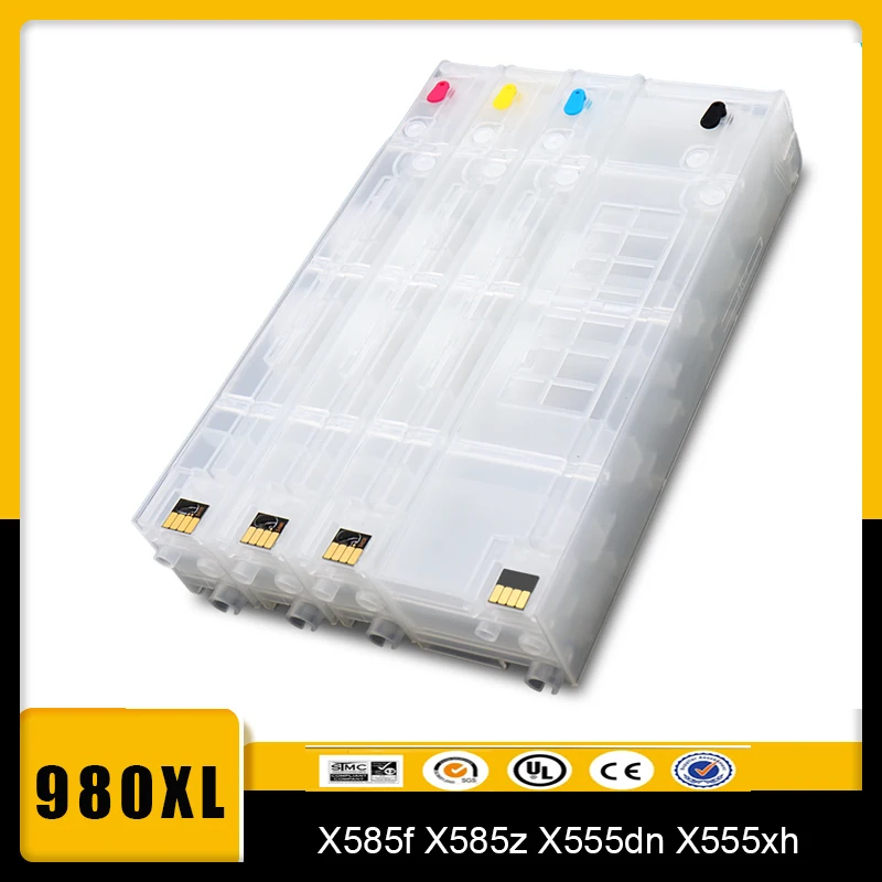 vilaxh cartucho de tinta recarregavel para hp 980 980xl com chip descartavel para x555 x585 x585dn x555dn x585z x585f 01