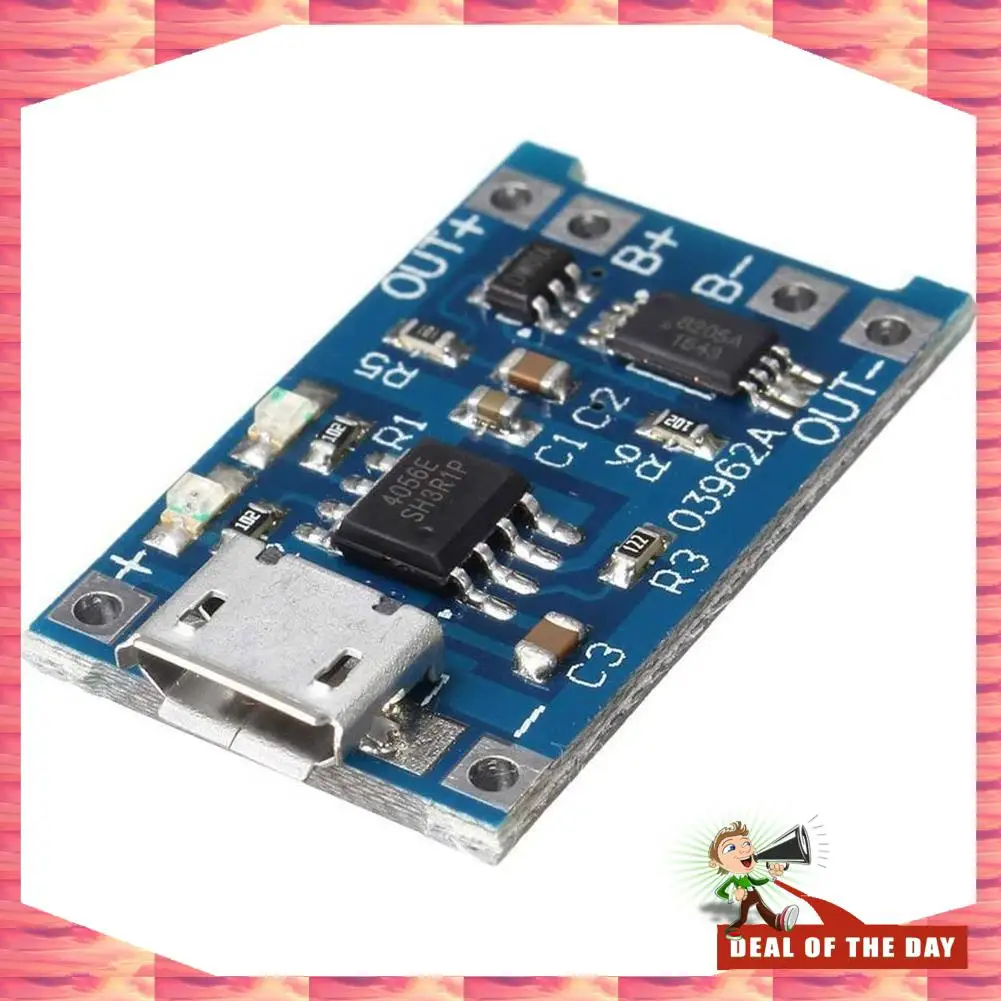 24-Hour Delivery 10Pcs 5V 1A 18650 Lithium Battery Charging Board TP4056 Lithium Battery Charging Board Micro-USB Charge Module