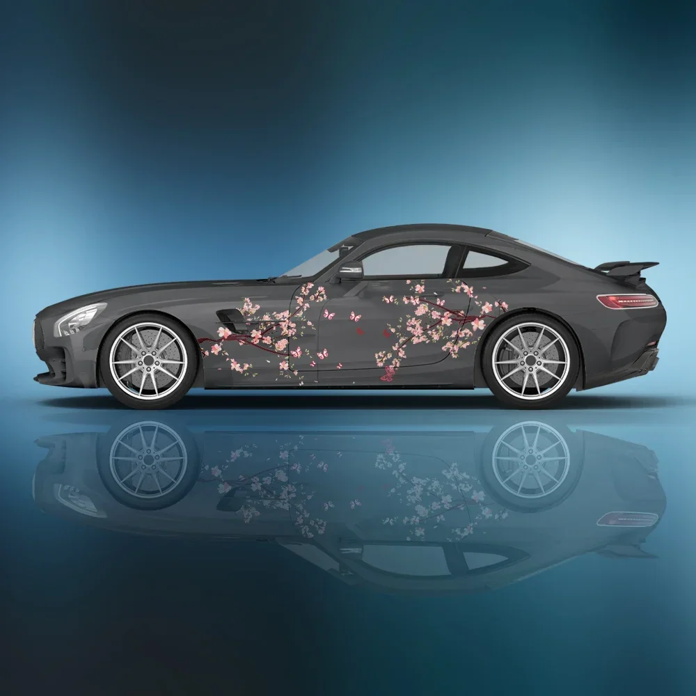 

bird butterfly Cherry blossoms Car body side sticker racing full color decal universal vinyl self-adhesive accessories car decal