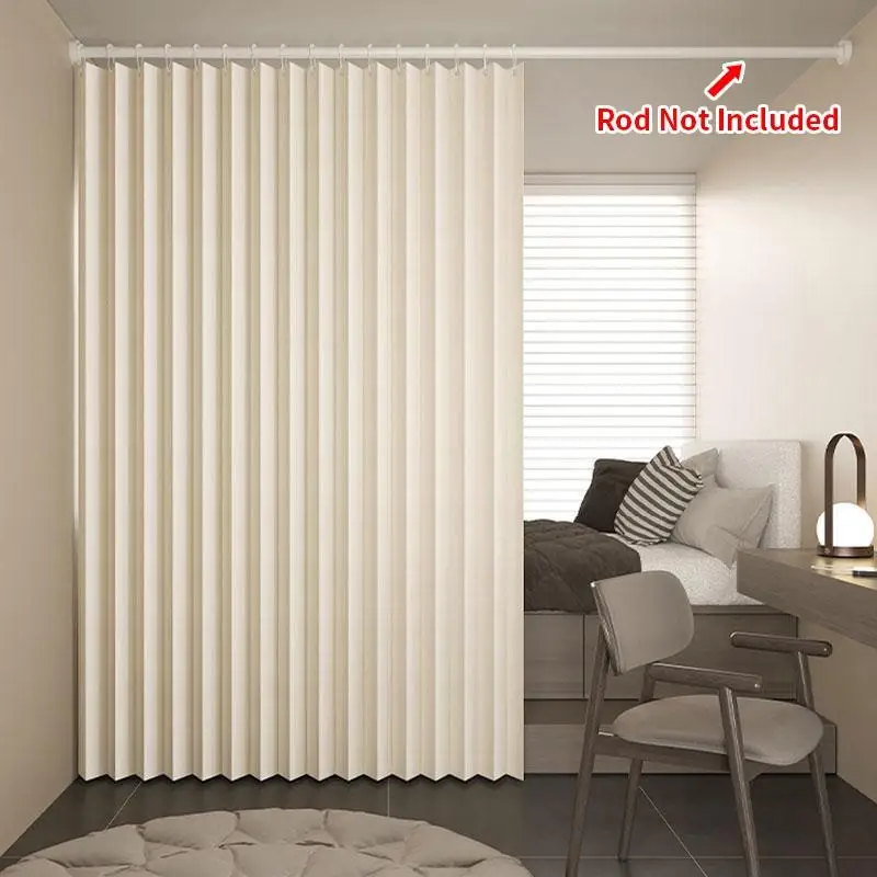 No Drill Semi Transparent Divider Curtain Privacy Protection Soft Light with Hooks for Apartment Dorm Bedroom Easy Install