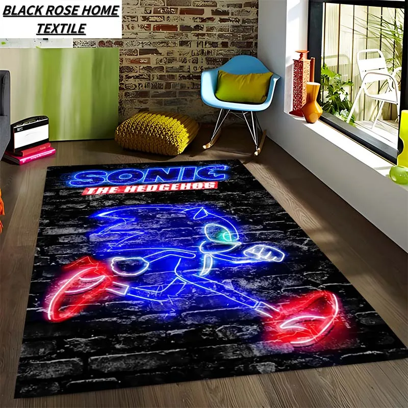 Cartoon Custom Game S-Sonic Carpet Home Living Room Bedroom Decoration Floor Mat Balcony Floor Mat Children's Area Anti slip Rug