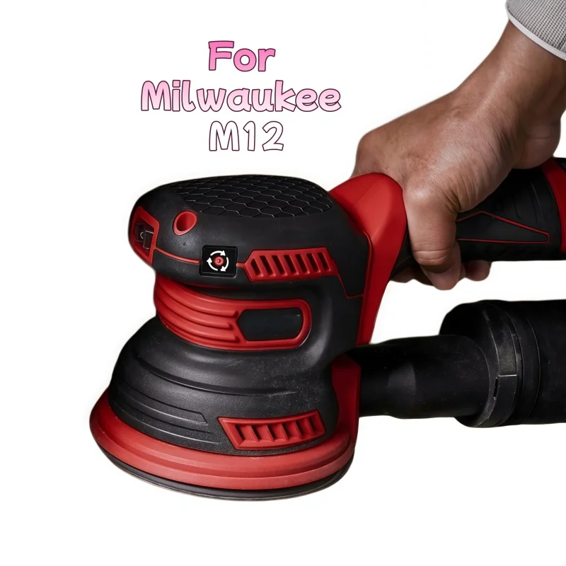 For Milwaukee 12V Battery Brushless Random Orbital Sander 5 Inch Cordless Wood Metal Waxing Polishing Sanding Machine
