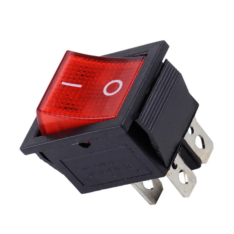 2 Position 4Pin On‑Off Rocker Switch Red Indicator Light Snap‑in Power Control For Car Motorbike Boat Marine 110‑220V AC Switch