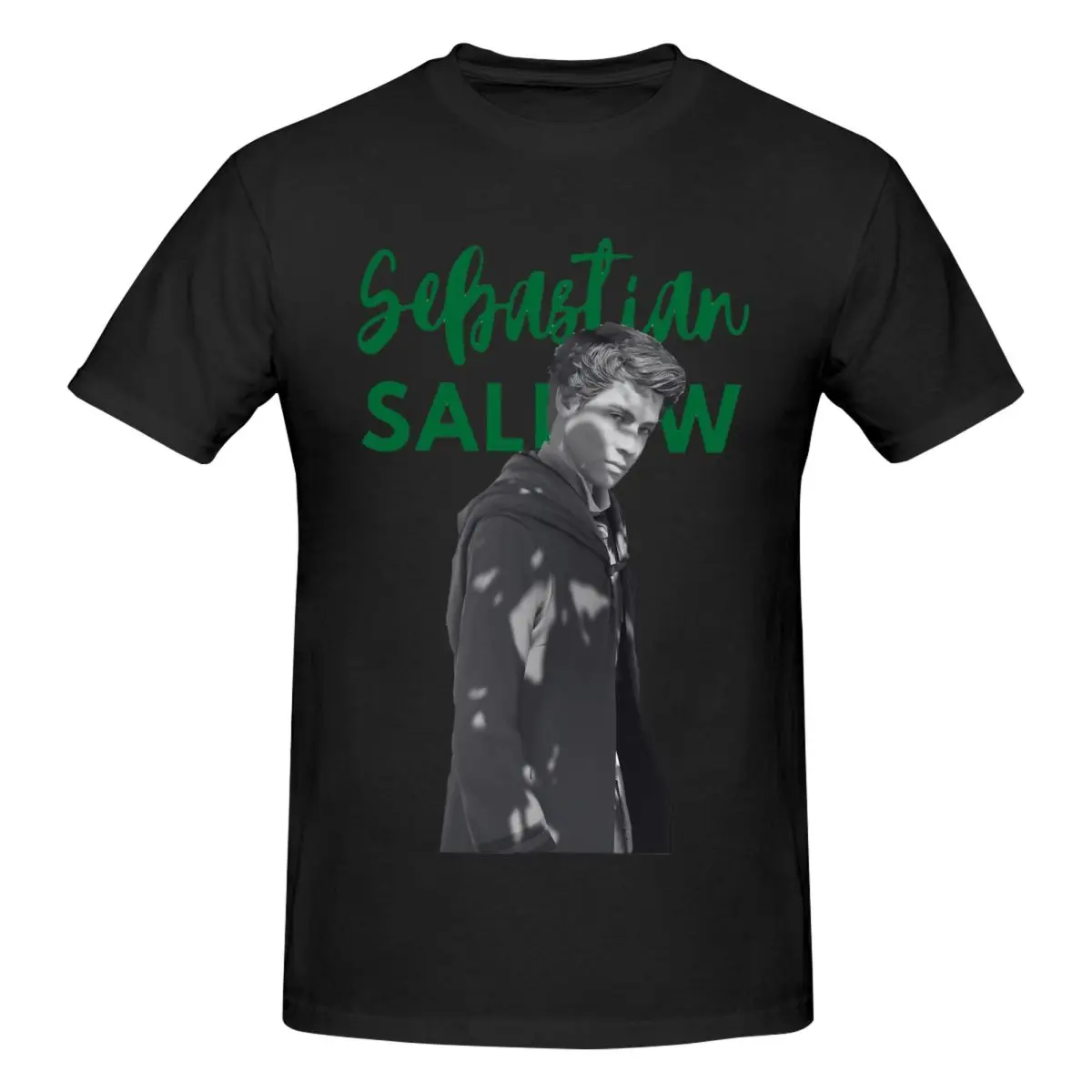 Sebastian Sallow Men's Basic Short Sleeve T-Shirt Black Round Neck Short Sleeve