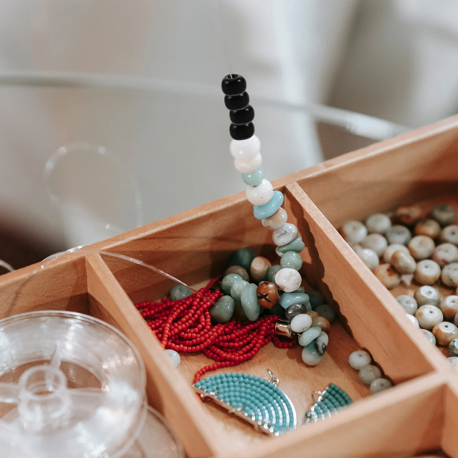 

4000Pcs DIY Craft Glass Beads Kit for Jewelry Making Bracelets Necklaces Cross Stitch Art Craft Supplies Spacer Charms