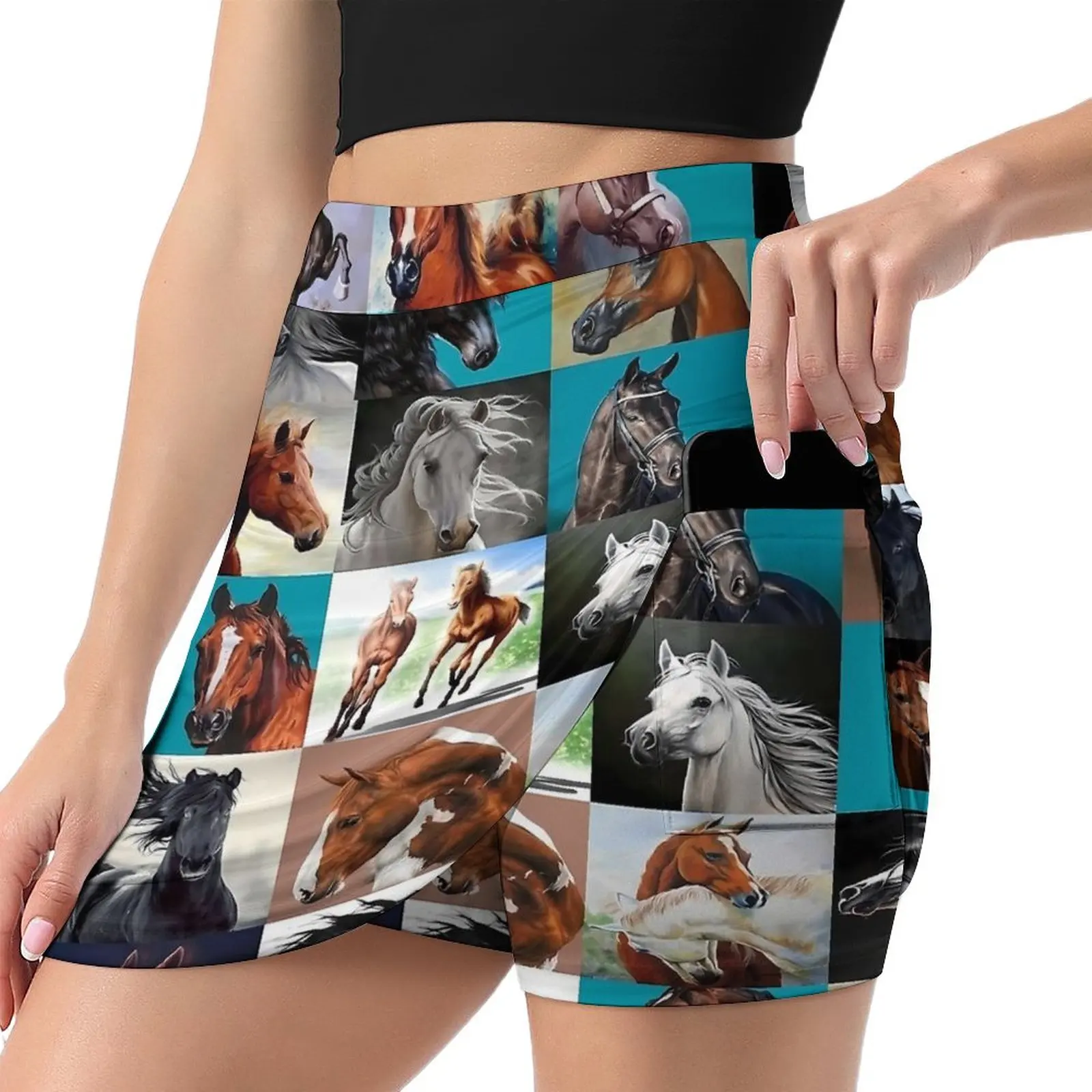 Horse Blanket Skirt Vintage Print Street Fashion Casual Skirts Ladies Trendy Mini Skirt Custom Skort Clothes Gift