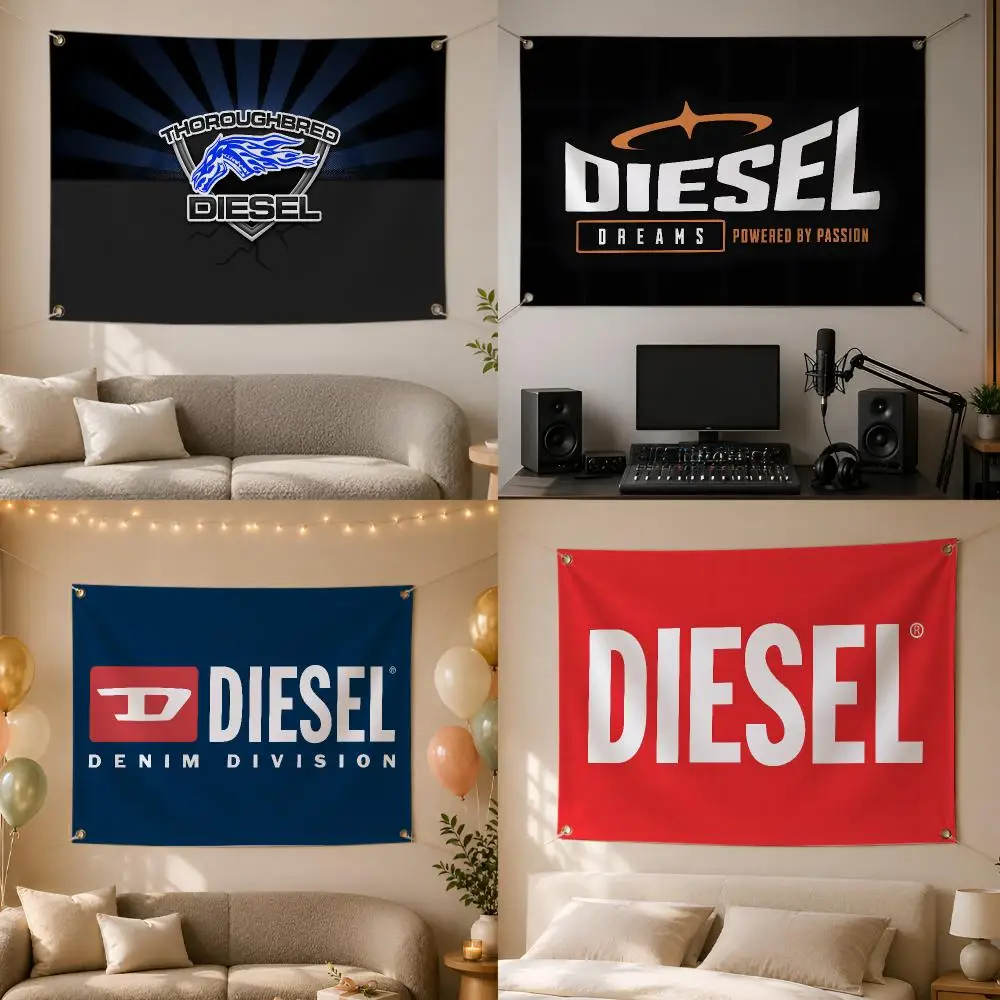 Brand Popular Classic Action Diesel Flags Wall Hanging Flag Banner for Bedroom Dorm Party Festival Camping Indoor Outdoor Decor
