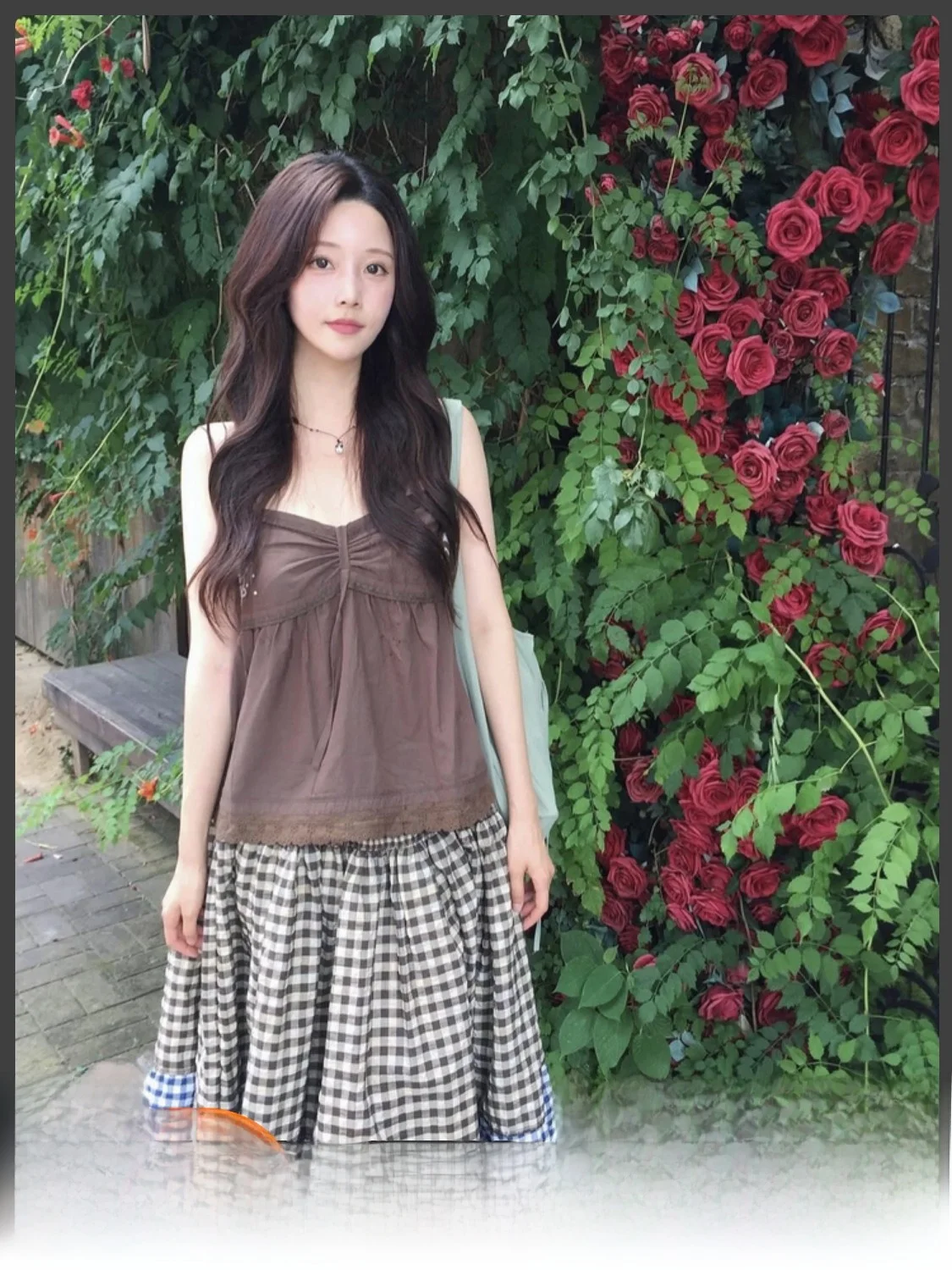 

Coyseio Star Embroidery Lace Trim Svel Strap Vest Women's Holiday Sle Bal Loose Fit Cotton Color Top