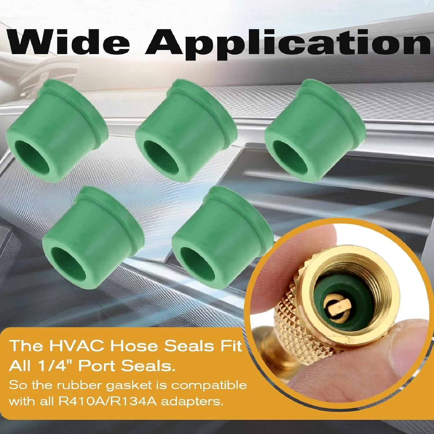 100 قطعة الأخضر 1/4 "مقرنة سريعة شحن جوانات HVAC خرطوم ختم طوقا المطاط المنوع ختم O-حلقة طقم تصليح ل R410A/R134A