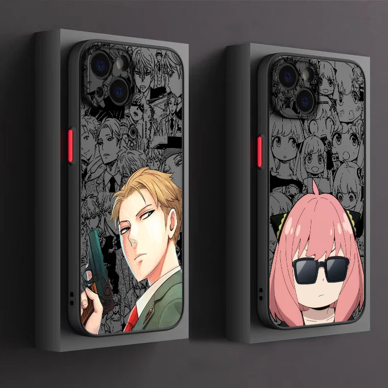 SPY×FAMILY Anya Yor Phone Case For Apple iPhone 15 14 13 12 11 XS Mini Pro Max 8 XR X Matte Frosted Translucent