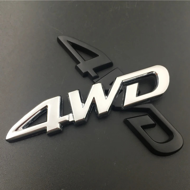 1 قطعة ثلاثية الأبعاد كروم سيارة معدنية رسائل شعار 4WD سيارة درابزين الجانب الخلفي الجذع شعار شارة ملصق الشارات #3