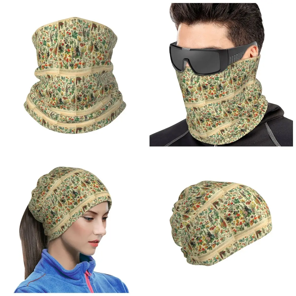 Types Of Flowers, Adolphe Millot Bandana Neck Gaiter Printed Mask Scarf Cycling Face Mask Unisex Adult Windproof