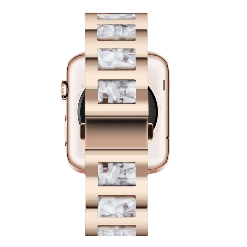 樹脂+メタルストラップ Apple Watch 11 10 46mm42mm対応 ソリッドレジンブレスレット リストバンド iWatch Ultra 49mm 9 8 7 45/41mm 6 5 4 SE 44/40mm対応